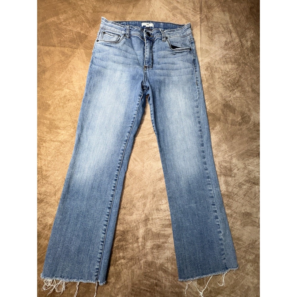 BP Jeans Womens Size 26 Med Blue Wash Raw Hem Stretch Denim Pants